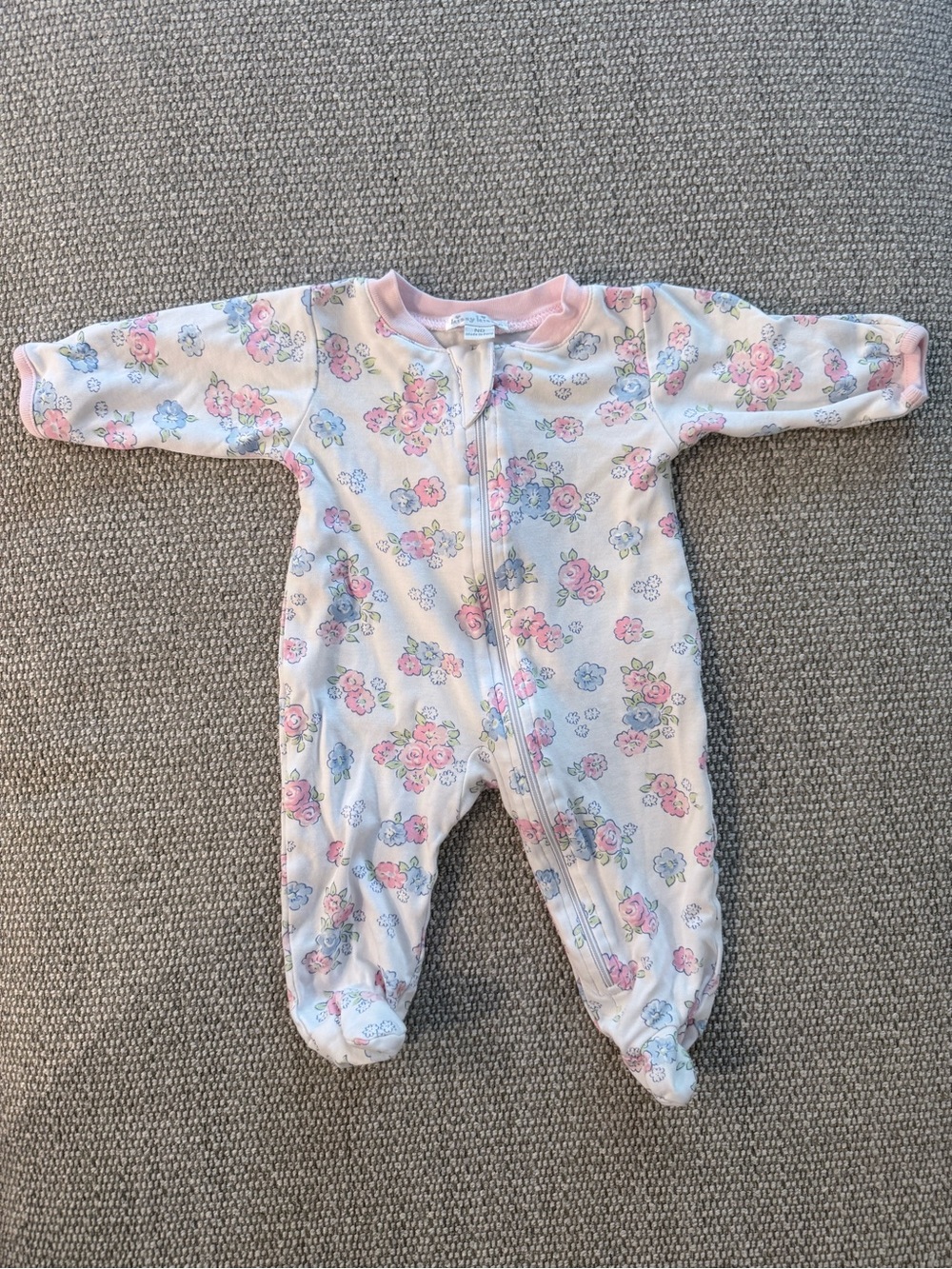 Kissy Kissy Pink Floral Zip Front Baby One-Piece Footie NB